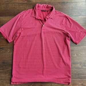 Men's Walter Hagen Striped Golf Polo Red & White | Striped Golf Polo | Golf
